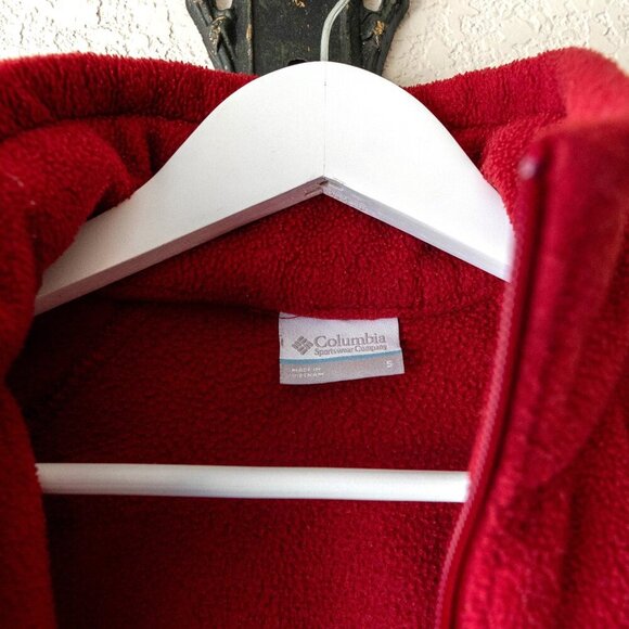 Columbia Jacket Women's Sz Small Red Benton Springs Full Zip Fleece Gorpcore - Picture 2 of 6